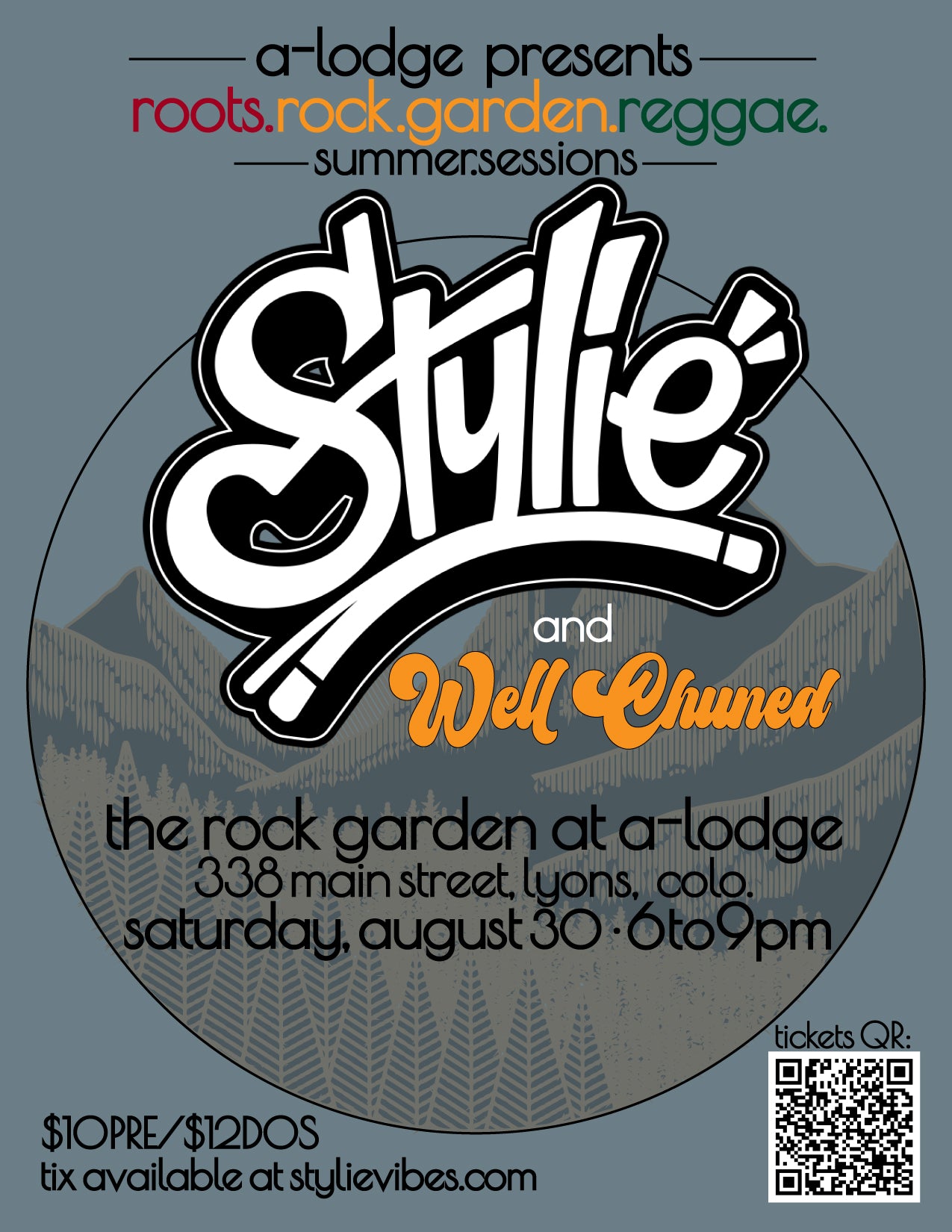 Discount Presale Ticket: Stylie at Rock Garden - Lyons, CO