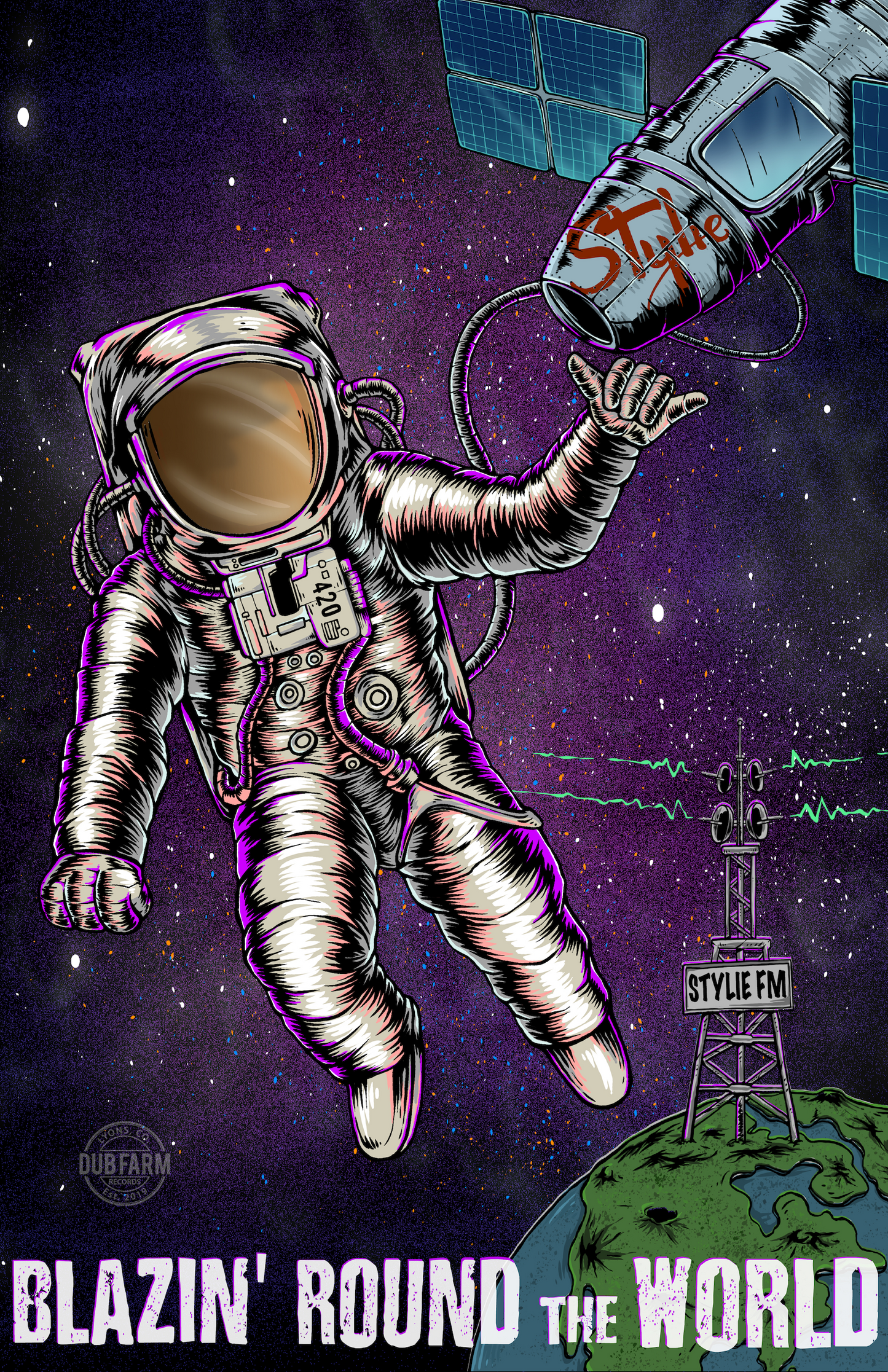 "Blazin' Round the World" 11x17 Poster