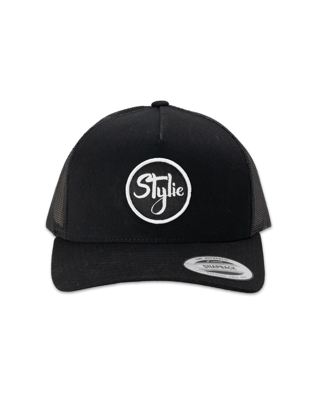 Black 5-Panel Stylie Trucker Cap