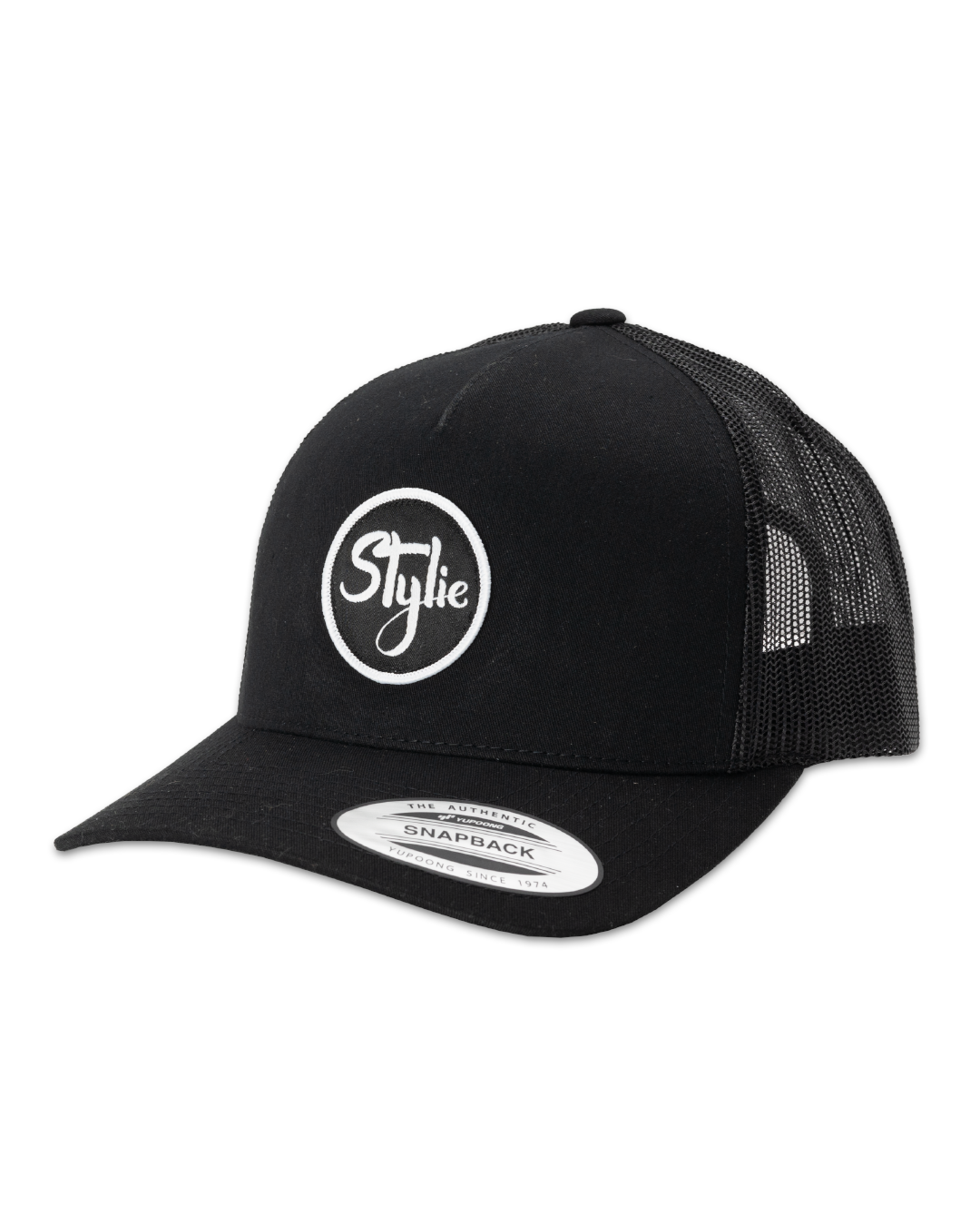 Black 5-Panel Stylie Trucker Cap