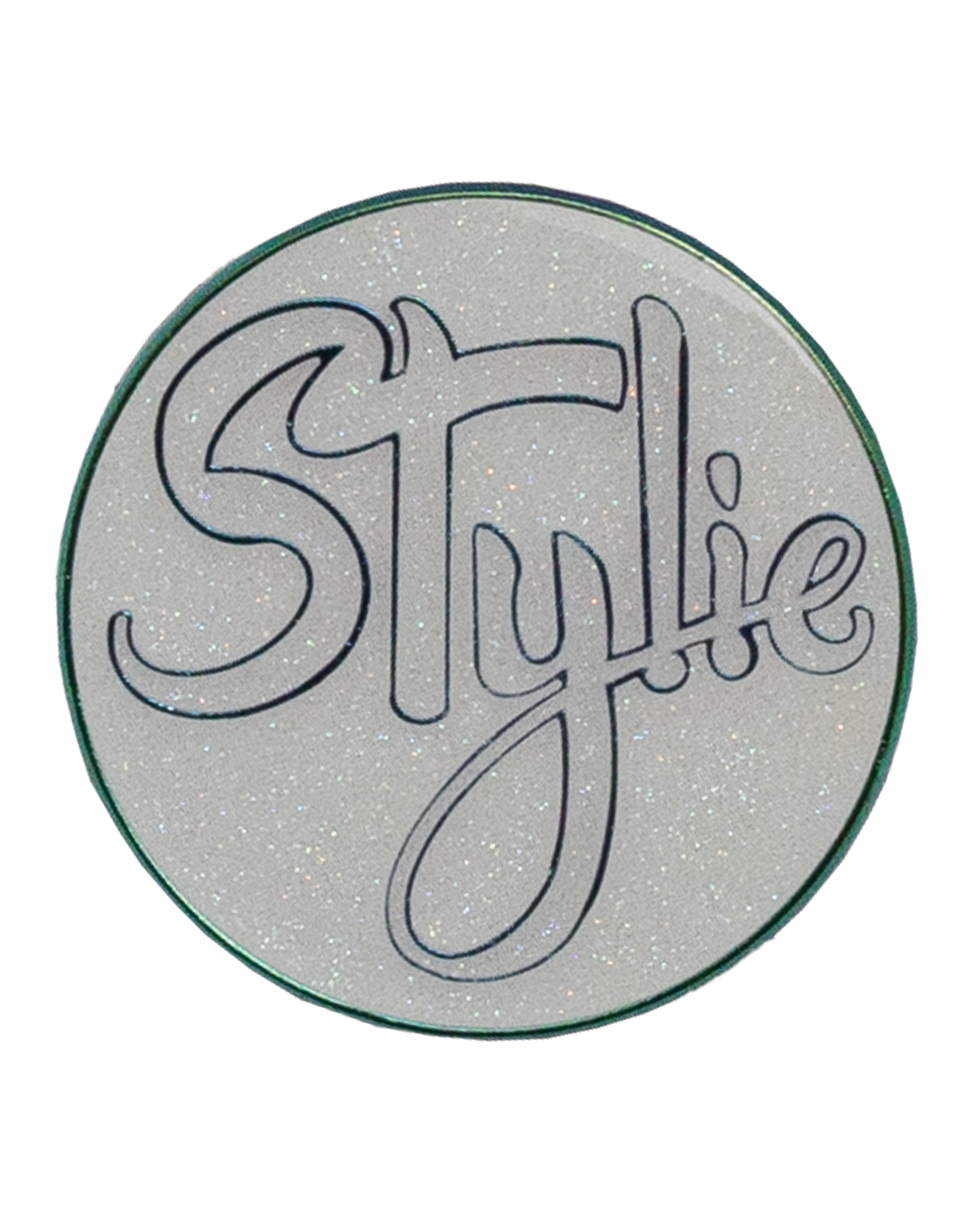 White Glitter Stylie Pin