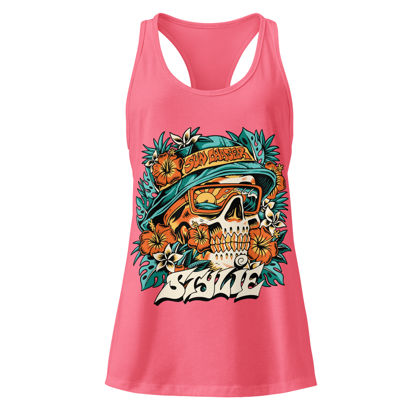 Sun Chaser Women's Racerback Tank Top (Hot Pink)