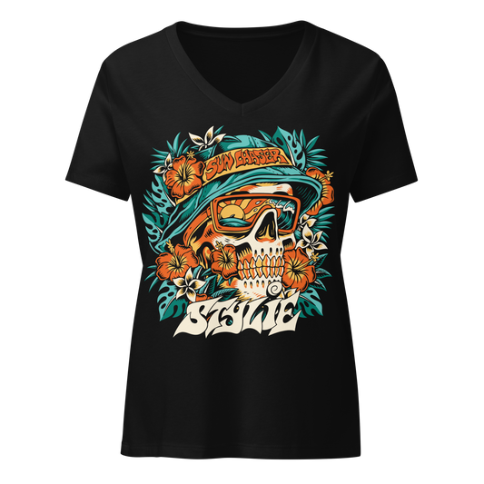 Sun Chaser Women's V-Neck Tee (Black)